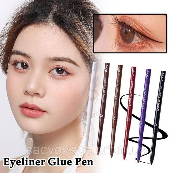 Водостійкий гелевий олівець для очей MKNK waterproof gel eyeliner 03 brown 0401023 фото