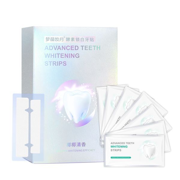 Для осветления зубов Menglan Jiaoyue ADVANCED TEETH WHITENING STRIPS от зубного налета со вкусом кокоса 1 пара 0150205 фото