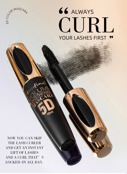 copy_Туш для вій MAXFINE 5D MASCARA VOLUME LENGTHENING коричньова з ефектом 5D 10мл 040208 фото