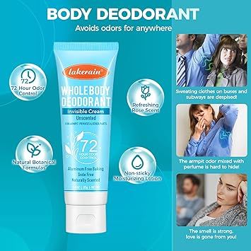 Део - крем дезодорант антиперспірант Lakerain WHOLE BODY DEODORANT Invisible Cream 72  HOUR ODOR CONYTROL 85мл 0210103 фото