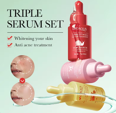 Бьюти бокс из сывороток для лица Bioaqua Serum Combination Set 3 шт. по 30мл 0202042 фото