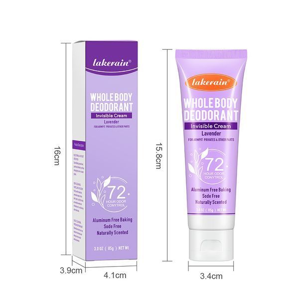 Део - крем дезодорант антиперспирант Lakerain WHOLE BODY DEODORANT Invisible Cream 72 HOUR ODOR CONYTROL 85мл 0210105 фото