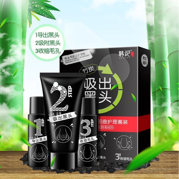 Набір для видалення чорних крапок Hankey BAMBOO CHARCOAL BLACKHEAD 3 in 1 set 0104024 фото