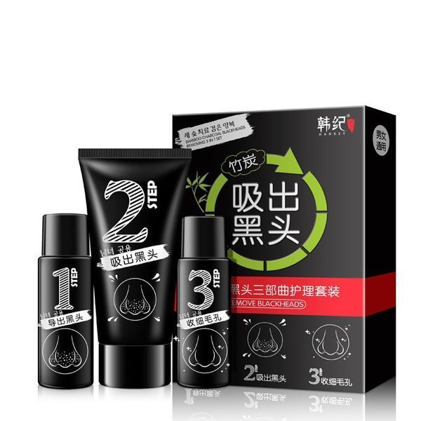 Набір для видалення чорних крапок Hankey BAMBOO CHARCOAL BLACKHEAD 3 in 1 set 0104024 фото