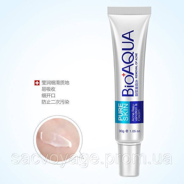 Крем для проблемної шкіри пост-акне BIOAQUA PureSkin від висипань, 30мл 030403 фото
