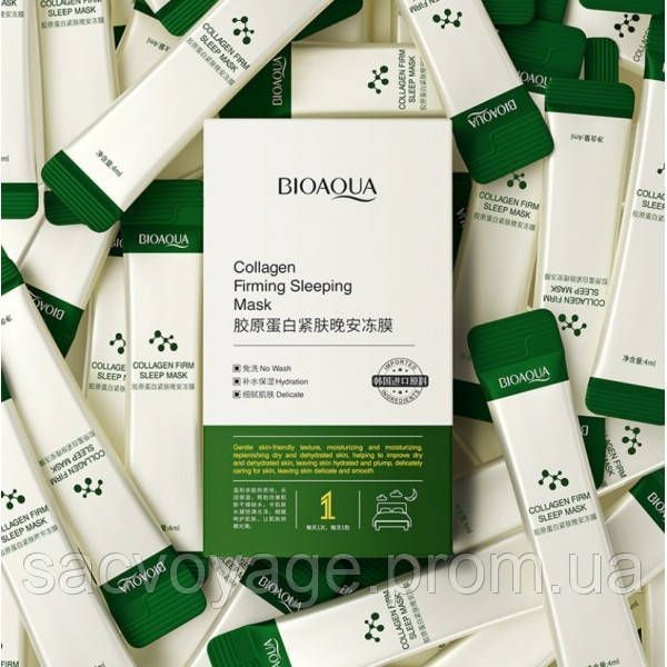 Нічна маска з колагеном BIOAQUA Collagen Firming Sleeping Mask, 1 штука 4 мл 0101008 фото