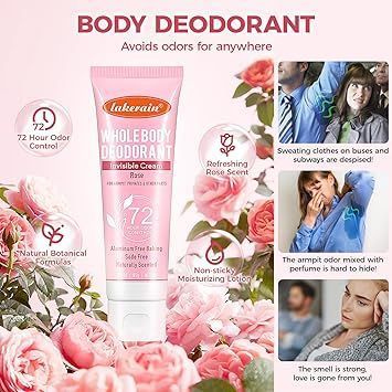 copy_Део - крем дезодорант антиперспірант Lakerain WHOLE BODY DEODORANT Invisible Cream 72 HOUR ODOR CONYTROL 85мл 0210106 фото