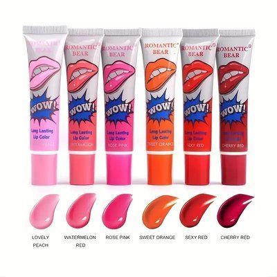 Набір Тінт - плівка для губ WOW ROMANTIC BEARS Long Lasting Lip Color waterproof 6 штук по 15мл 0409054 фото