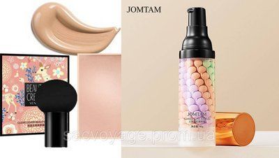 База під макіяж трикольорова + тональний кушон 02 айворі - слонова кістка Veze Clear Cover 0408014 фото