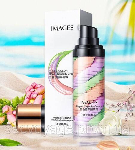 База - основа под макияж для лица трехцветная IMAGES Three-color Repair Capacity Cream 3в1 40 мл 0403011 фото