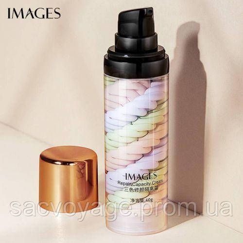 База - основа под макияж для лица трехцветная IMAGES Three-color Repair Capacity Cream 3в1 40 мл 0403011 фото