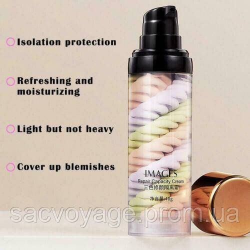 База - основа под макияж для лица трехцветная IMAGES Three-color Repair Capacity Cream 3в1 40 мл 0403011 фото