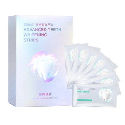 Для освітлення зубів  Menglan Jiaoyue ADVANCED TEETH WHITENING STRIPS від зубного нальоту зі смаком кокосу 7 пар 0150206 фото