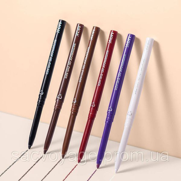 Водостійкий гелевий олівець для очей MKNK waterproof gel eyeliner 04 berry color 0401025 фото