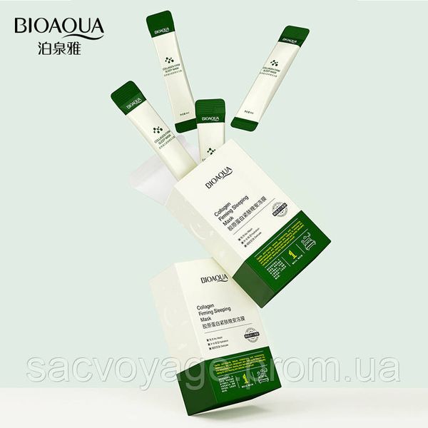 Нічна маска з колагеном BIOAQUA Collagen Firming Sleeping Mask 20 штук по 4 мл 010107-10 фото