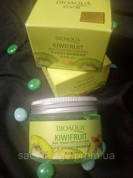 Маска гелевая ночная для лица с киви и муцином улитки Bioaqua Kiwifruit Snail Tender Skin Sleep Mask, 120 мл 0101010 фото