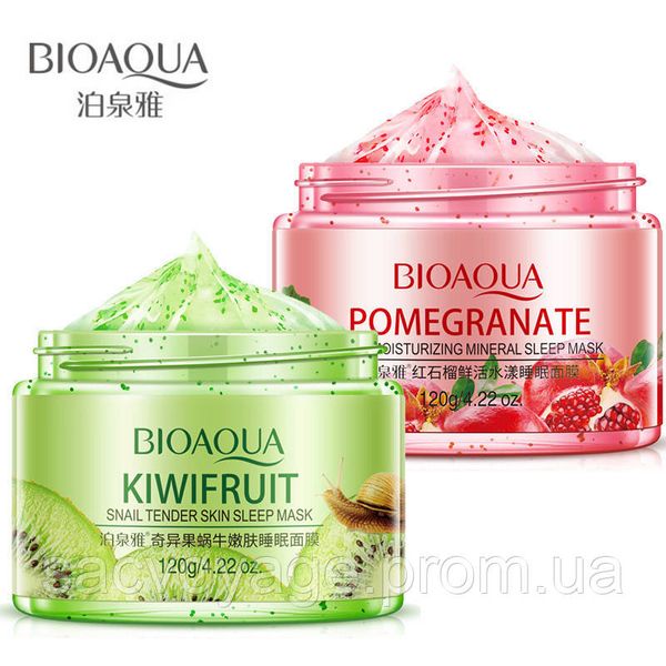 Маска гелевая ночная для лица с киви и муцином улитки Bioaqua Kiwifruit Snail Tender Skin Sleep Mask, 120 мл 0101010 фото