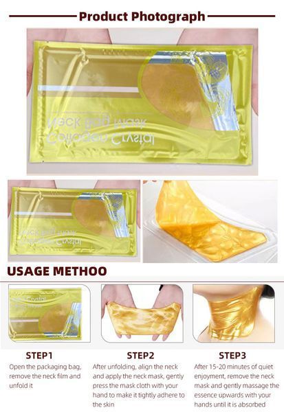 Колагенова маска Collagen Crystal Neck Bad Mask для шиї з біозолотом 1 штука 010701 фото