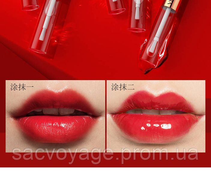Матова помада + блиск для губ Venzen Long - lasting Double Lip Glaze відтінок №1 brick red 040909 фото