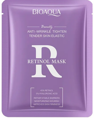 Тканинна маска омолоджуюча з ретинолом Bioaqua Retinol Mask, 25мл 0102026 фото