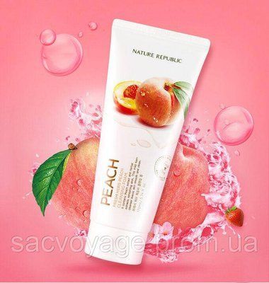Пінка для вмивання із екстрактом персика Nature Republic Fresh Heab Peach Корея 170мл 0602015 фото