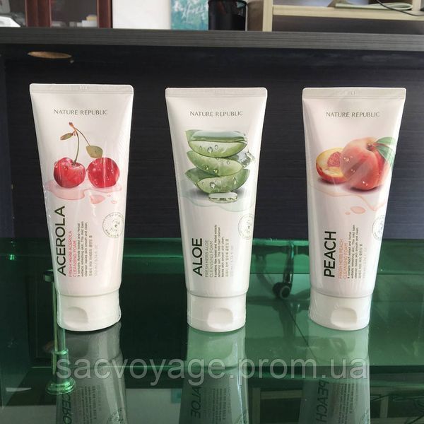 Пінка для вмивання із екстрактом персика Nature Republic Fresh Heab Peach Корея 170мл 0602015 фото