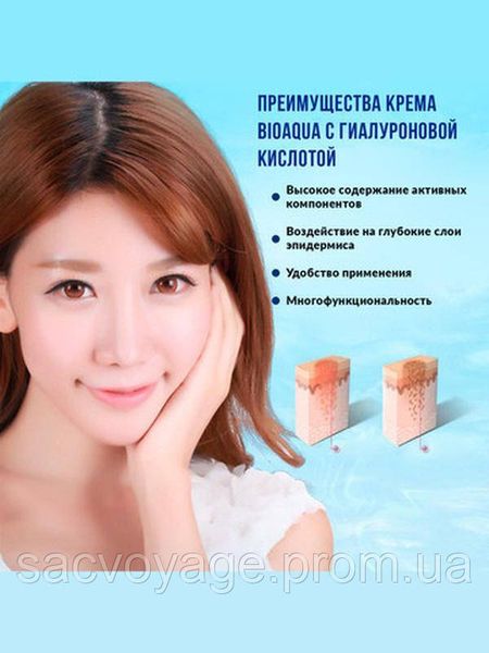 Набор Bioaqua Hyaluronic Acid Water Get крем для лица + ролик под глаза увлажняющий с гиалуроновой кислотой 03020131 фото