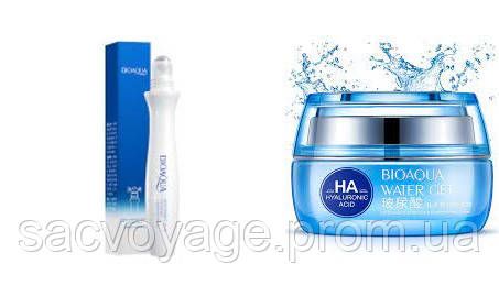 Набір Bioaqua Hyaluronic Acid Water Get крем для обличчя + зволожуючий ролик під очі з гіалуроновою кислотою 03020131 фото