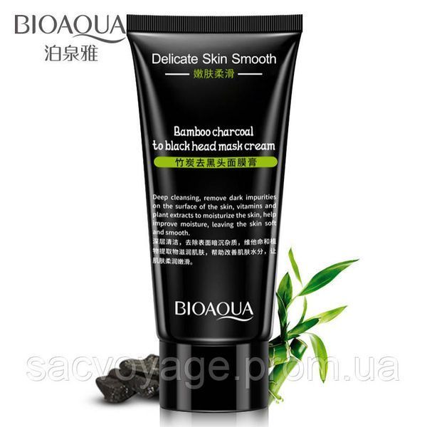 Маска - плівка для обличчя з бамбуковим вугіллям BIOAQUA Black Mask Blackhead Removal Bamboo Charcoal 60мл 010405 фото