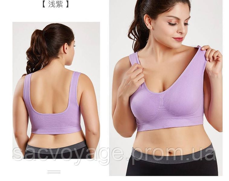 Бюстгальтер - топ безшовный Air Bra бузковий S, M, L, XL, 2XL, 3XL 080208 фото