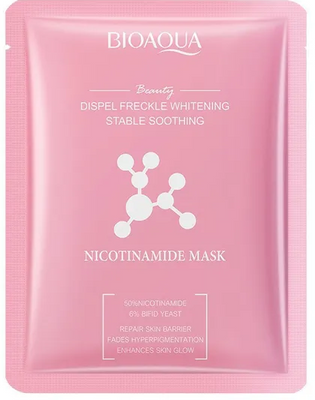 Омолоджуюча маска з ніацинамідом та вітамінами BIOAQUA NICOTINAMIDE Dispel Freckle Whitening 25мл 0102044 фото