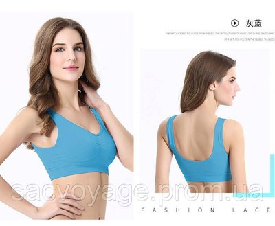 Бюстгальтер - топ бесшовный Air Bra блакитний S, M, L, XL, 2XL, 3XL, 4XL 080209 фото