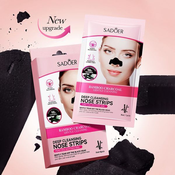 Очищающая полоска для удаления черных точек Sadoer bamboo charcoal gentle с бамбуковым углем 6шт. 0104001 фото