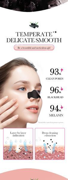 Очищающая полоска для удаления черных точек Sadoer bamboo charcoal gentle с бамбуковым углем 1шт. 0104002 фото