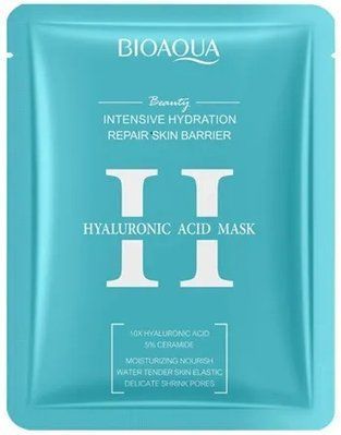 Тканинна зволожуюча маска для обличчя BIOAQUA Hyaluronic Acid Intensive Hydration Facial Sheet Mask, 25мл 0102046 фото