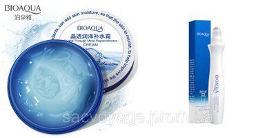 Набір Bioaqua крем - гель для обличчя + ролик під очі з гіалуроновою кислотою 03020141 фото