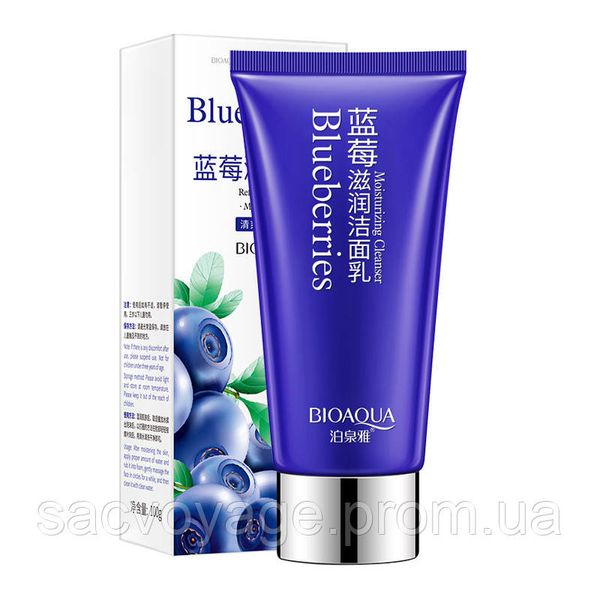 Антиоксидантна пінка для вмивання з екстрактом чорниці Bioaqua Blueberry Wonder Cleanser 100мл 060203 фото