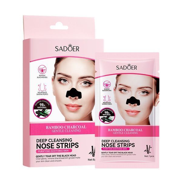 Очищающая полоска для удаления черных точек Sadoer bamboo charcoal gentle с бамбуковым углем 1шт. 0104002 фото