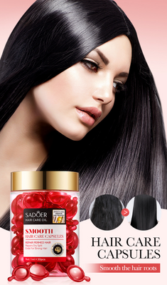 Набір капсул для волосся SADOER Hair Care Argan Oil з олією марокканського горіха жожоба троянди та кератину  30 штук 0140406 фото