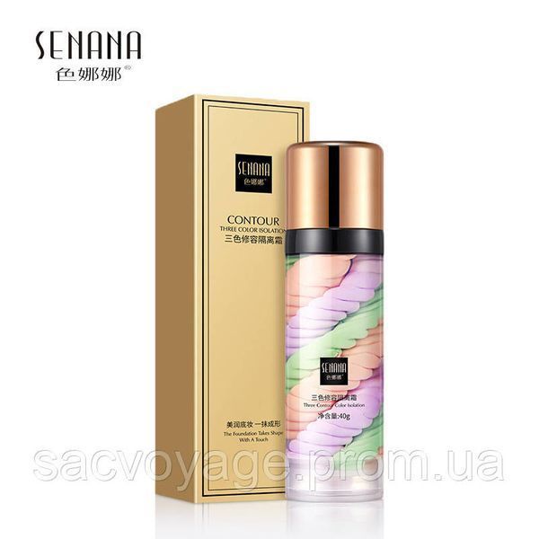 База - основа під макіяж для обличчя триколірна Senana Contour Three Isolation Face Balancing 3в1 40мл 040309 фото