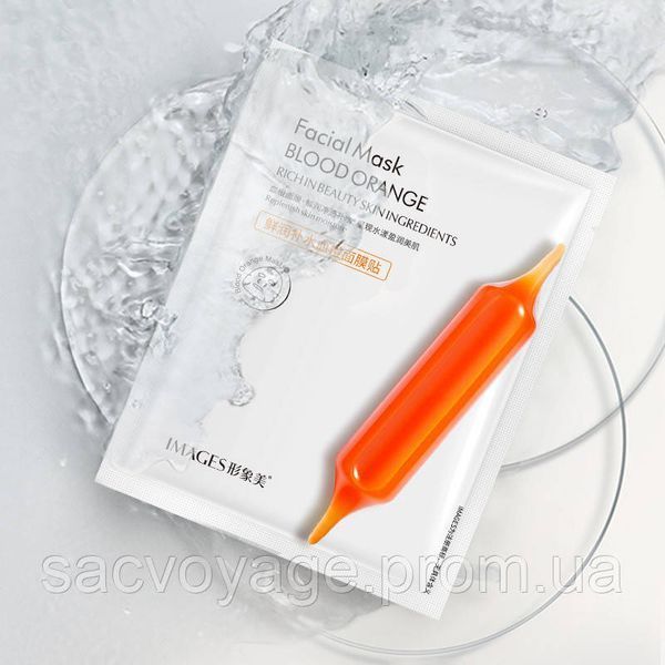 Тканинна ліфтінгова маска для обличчя Images Blood Orange Facial Mask з екстрактом цитрусу 25г 0102016 фото