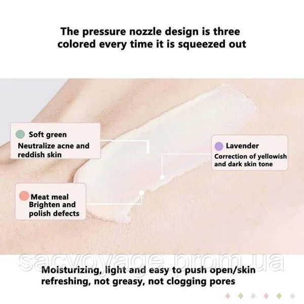 База - основа під макіяж для обличчя триколірна Senana Contour Three Isolation Face Balancing 3в1 40мл 040309 фото