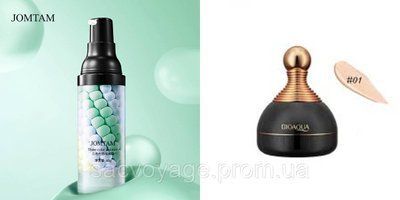 АКЦИЯ!!! Тональный кушон тон 01 натуральный ВВ крем Bioaqua + база под макияж трехцветный jomtam 3в1 0408024 фото