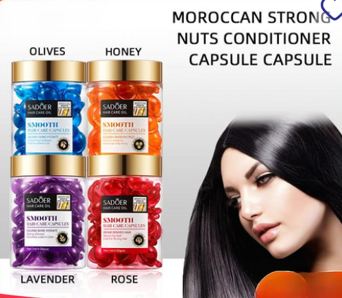 Капсули для волосся SADOER Hair Care Argan Oil з олією марокканського горіха жожоба троянди та кератину  1 капсула 0140407 фото