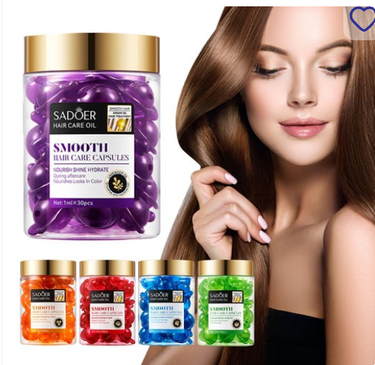 Капсули для волосся SADOER Hair Care Argan Oil з олією марокканського горіха жожоба троянди та кератину  1 капсула 0140407 фото