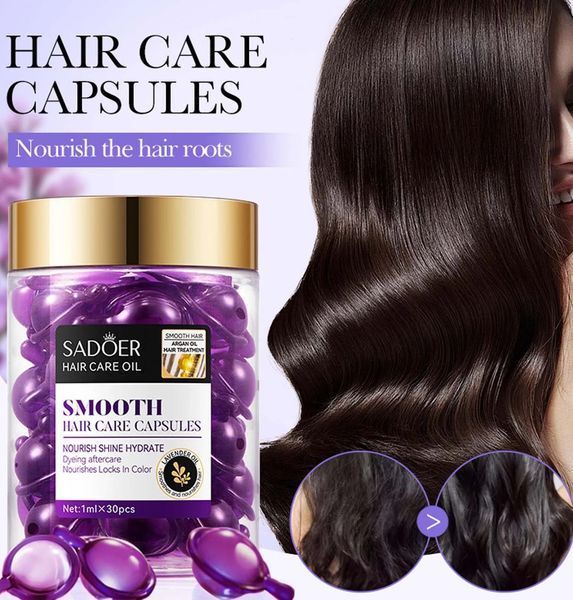 Набір капсул для волосся SADOER Hair Care Argan Oil з олією марокканського горіха жожоба лаванди та кератину  30 штук 0140409 фото