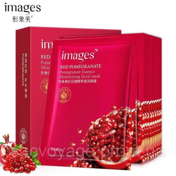 Тканевая маска с экстрактом граната Images Red Pomegranate Natural of Extraction Moist Facial Mask 30г 0102022 фото