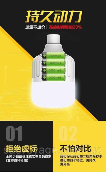 LED лампа підвісна на акумуляторах з USB роз'ємом 350 ват 0170104 фото
