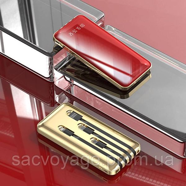 Power bank быстрая зарядка 20000mAh портативный аккумулятор с кабелями Lightning, Type C, Micro, USB 0110102 фото