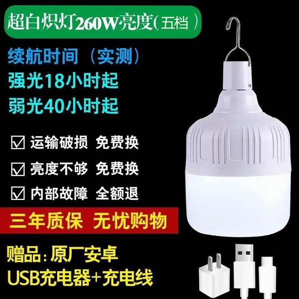 LED лампа подвесная на аккумуляторах с USB разъемом 260 ват 0170103 фото